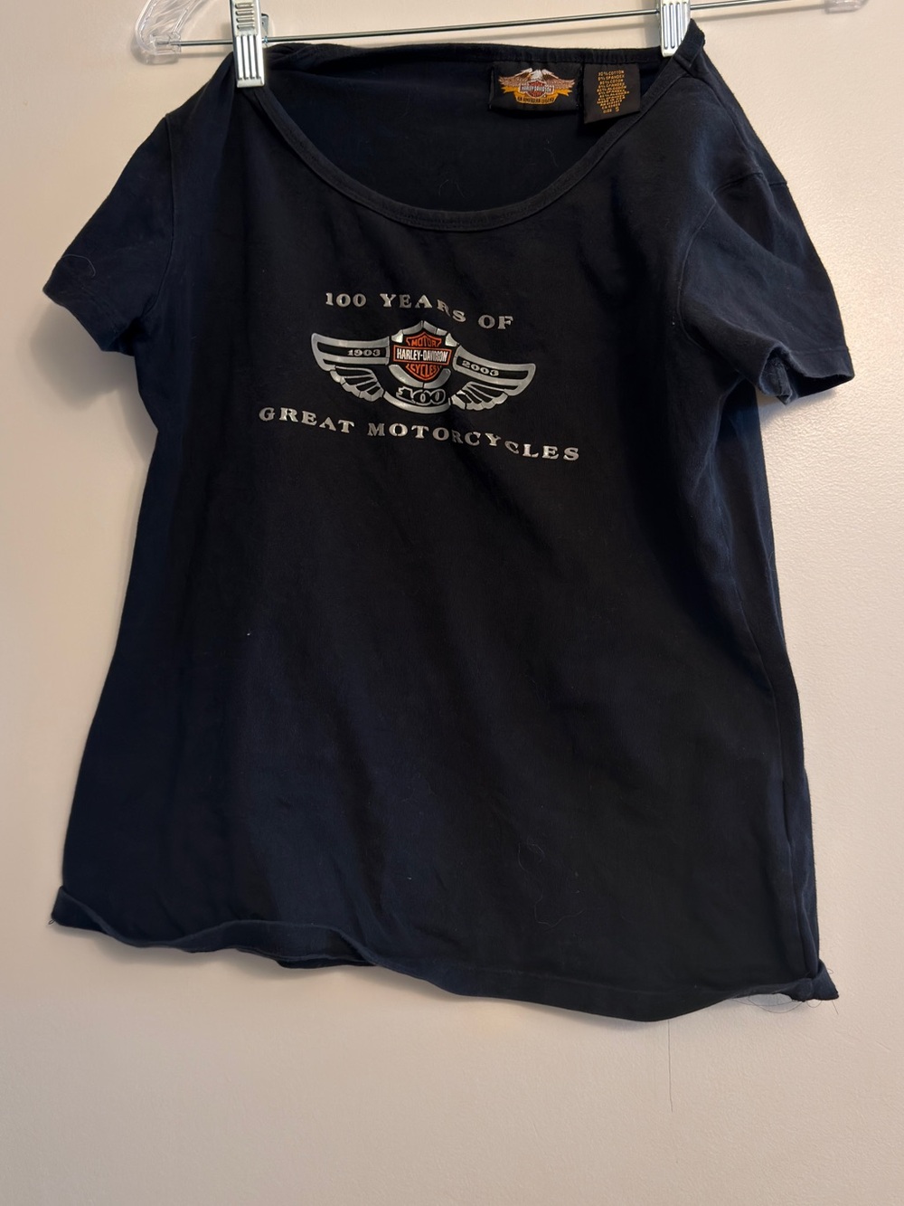 Harley-Davidson Black Tee with Winged Logo Accent